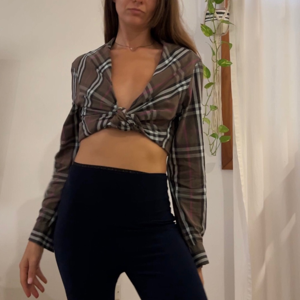 Authentic Burberry Khaki Green Rare Button-Down Large